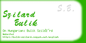 szilard bulik business card